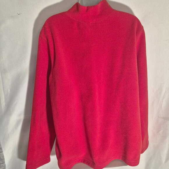 BLAIR red fleece sweater/jacket, turtleneck, in size Large - Picture 3 of 12